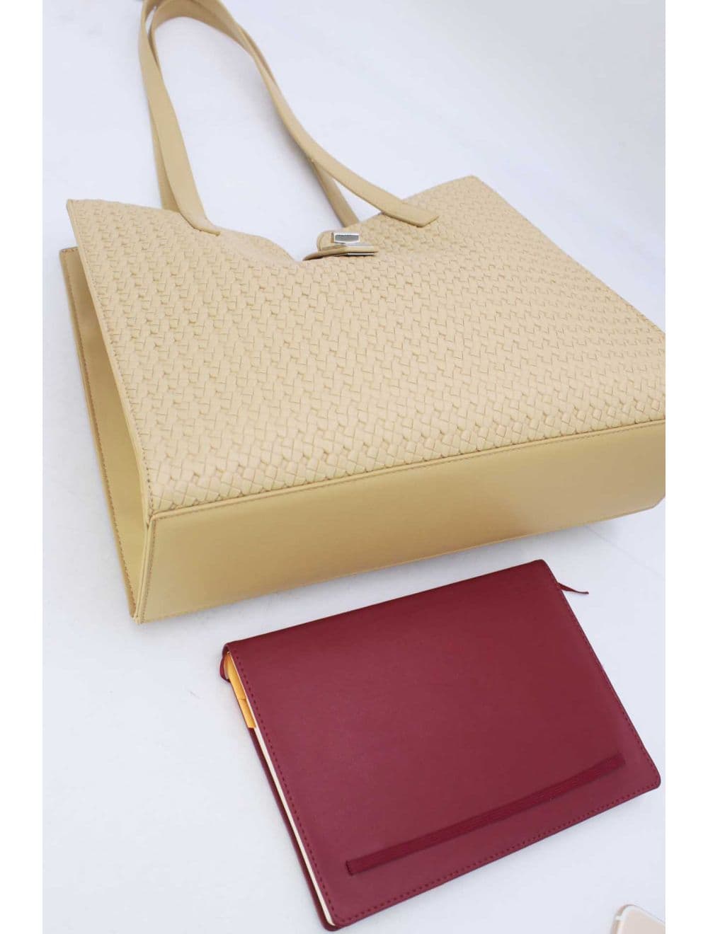 Sac Cabas Effet Tressé 24B-6097-Abricot — vue 5