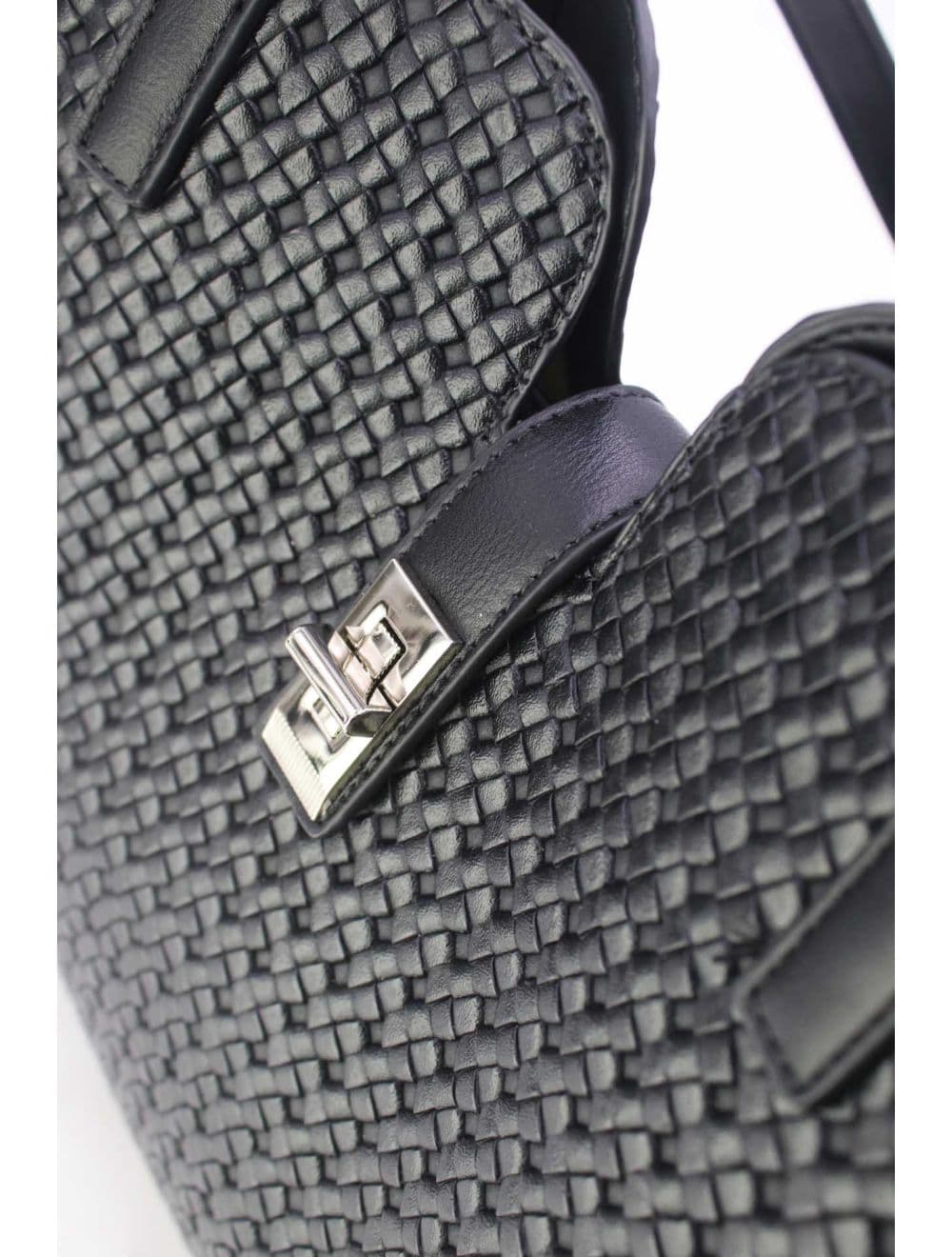 Sac Cabas Effet Tressé 24B-6097-Noir — vue 4