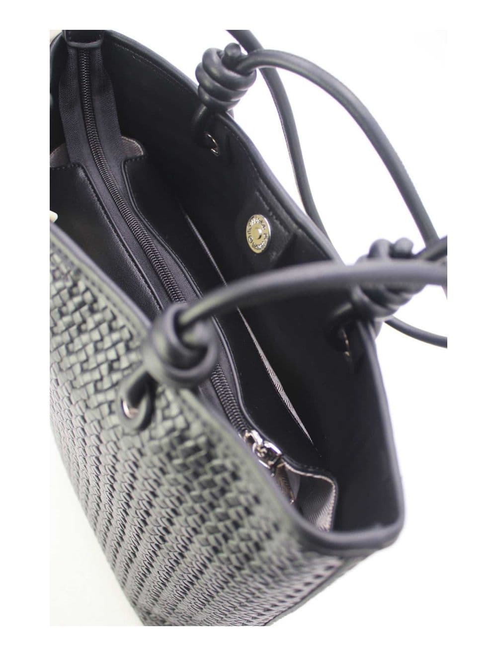 Sac Cabas Effet Tressé 24B-6096-Noir — vue 4