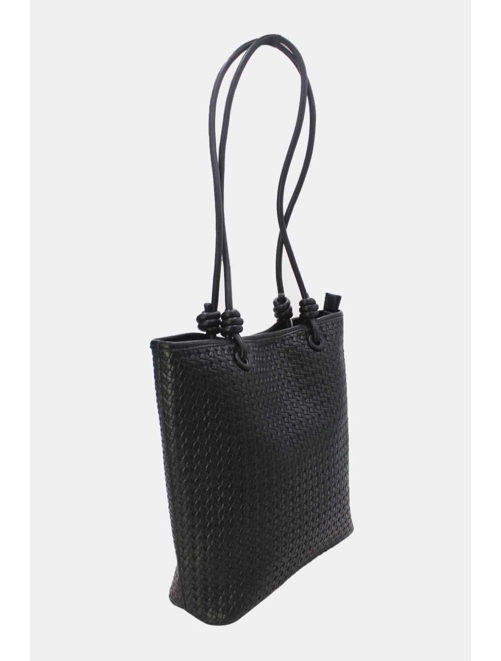 Sac Cabas Effet Tressé 24B-6096-Noir — vue 5
