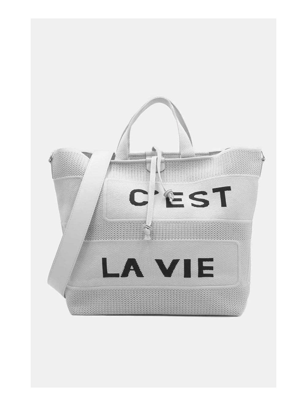 Sac Cabas Oversize En Maille 24B-6080-Gris