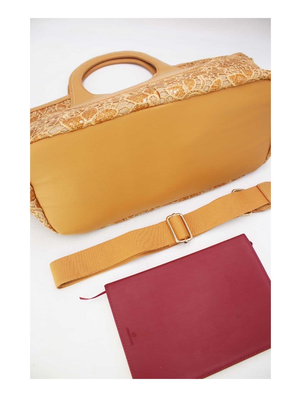 Sac Cabas Jacquard 24P-5985-Abricot — vue 3