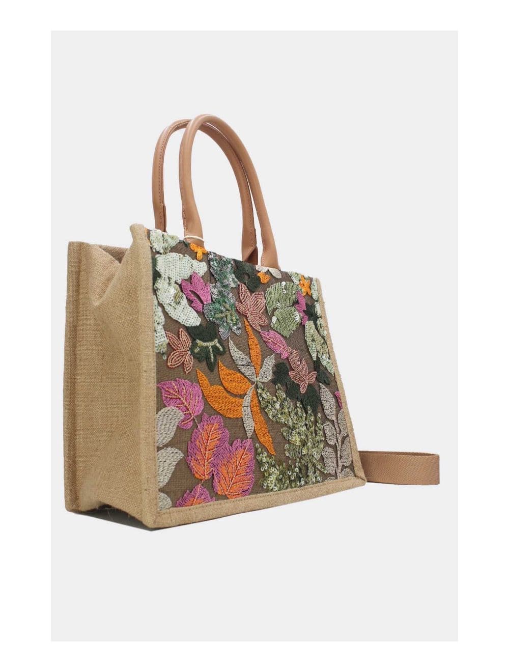 Sac Cabas Paillettes et Broderie 24P-5984-Vert — vue 3