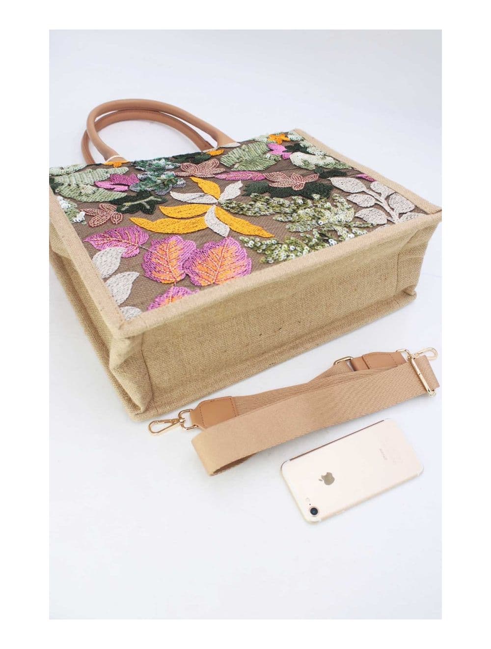 Sac Cabas Paillettes et Broderie 24P-5984-Vert — vue 5
