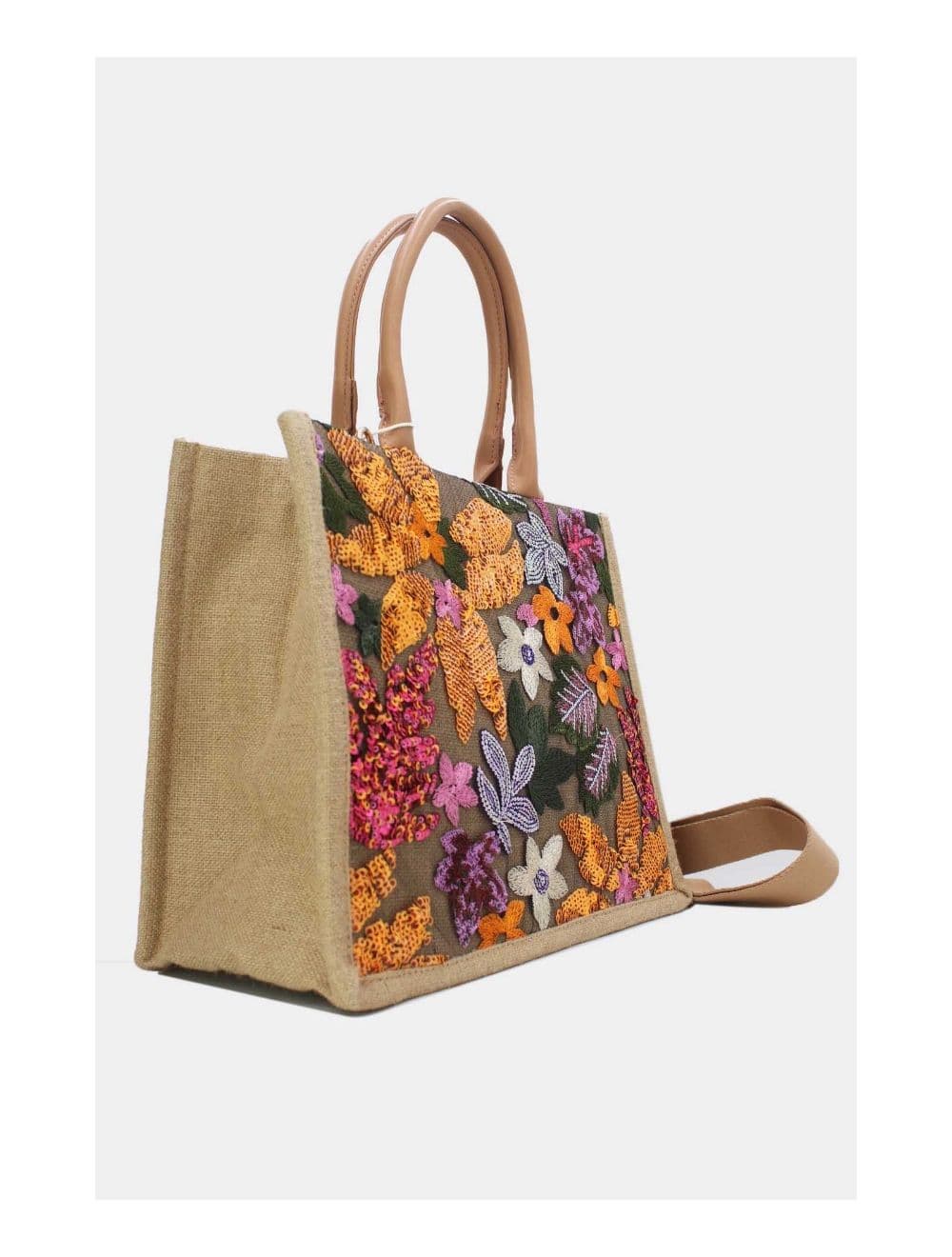 Sac Cabas Paillettes et Broderie 24P-5984-Jaune — vue 3