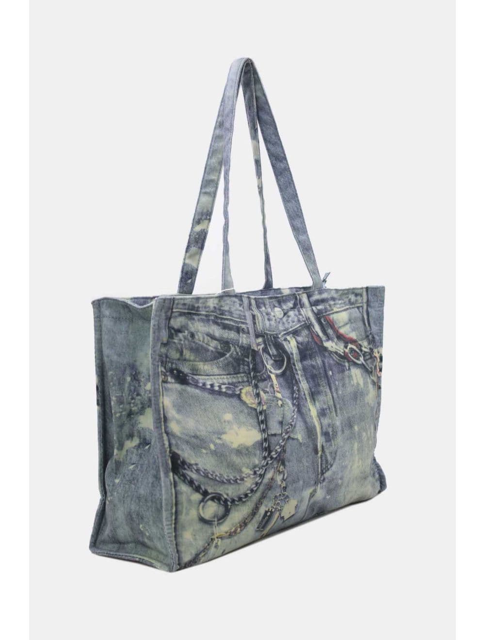 Oversize Sac Cabas En Jeans  24B-5999-Bleu — vue 3