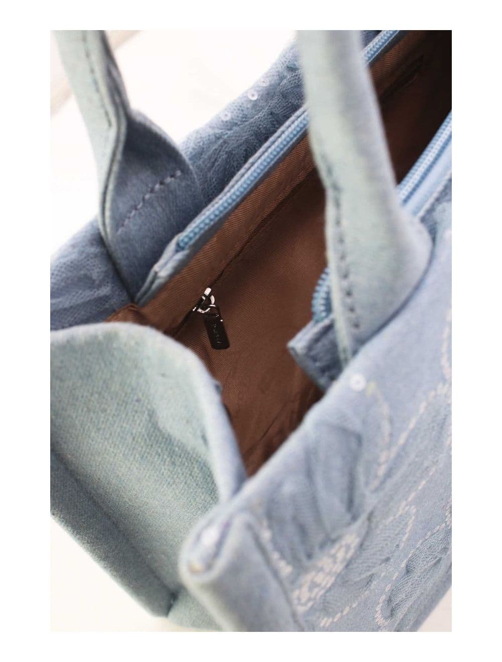 Medium Sac Cabas Jeans En Fleurs 24P-5879-L.Blue — vue 6