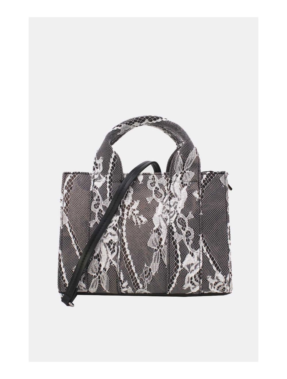 Petit Sac Cabas Jeans En Dentelle 24P-5877-Lace/Black — vue 2