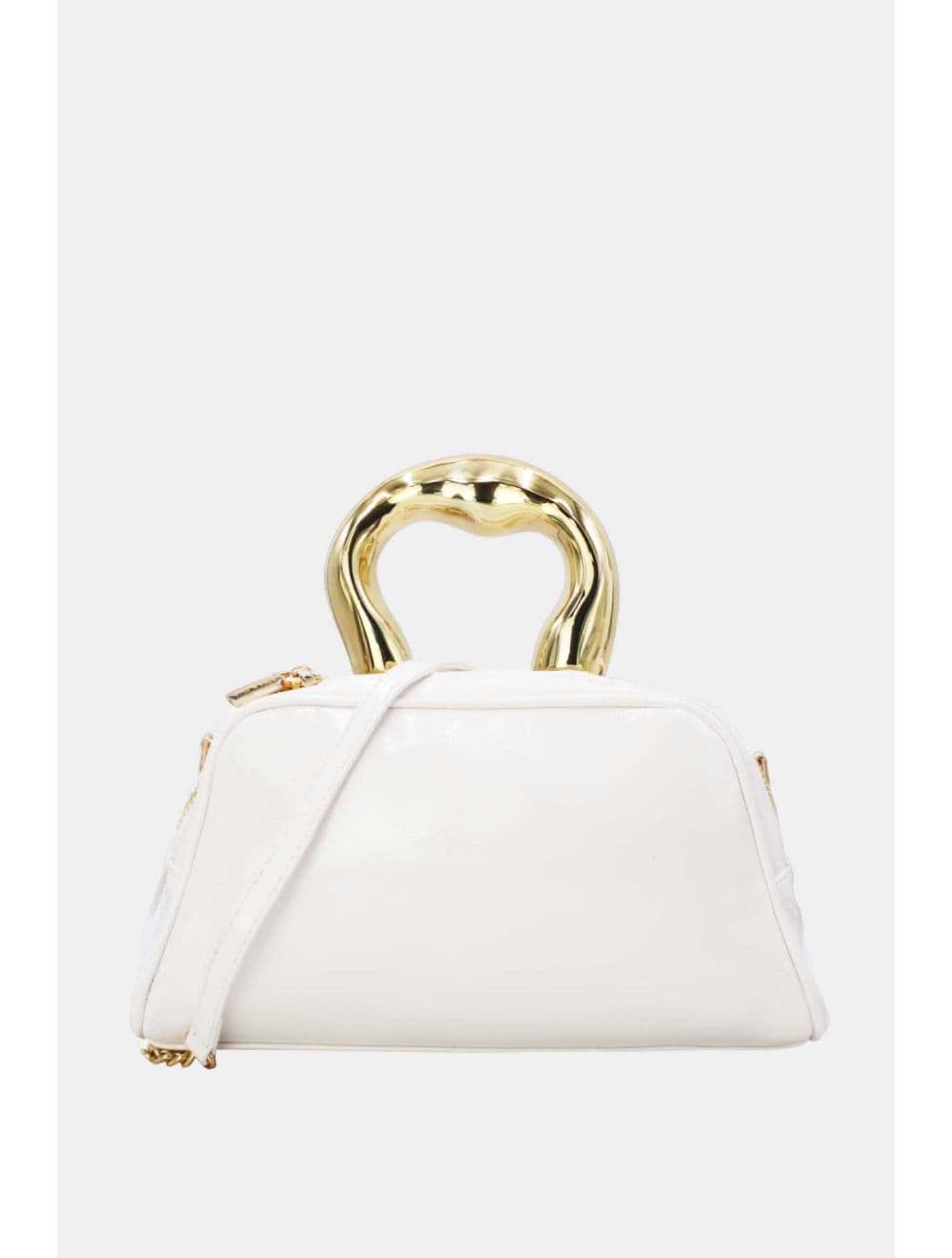 Petit Sac à Main Avec Poignée Forme De Cœur Dorée 25P-6322-White