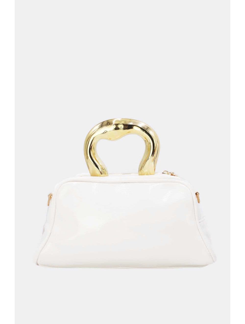 Petit Sac à Main Avec Poignée Forme De Cœur Dorée 25P-6322-White — vue 3
