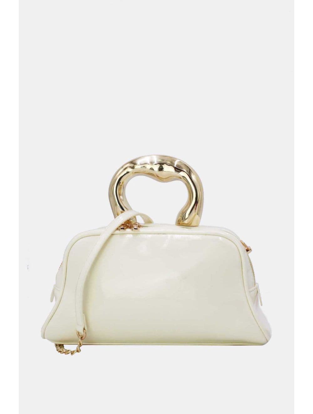 Petit Sac à Main Avec Poignée Forme De Cœur Dorée 25P-6322-Beige