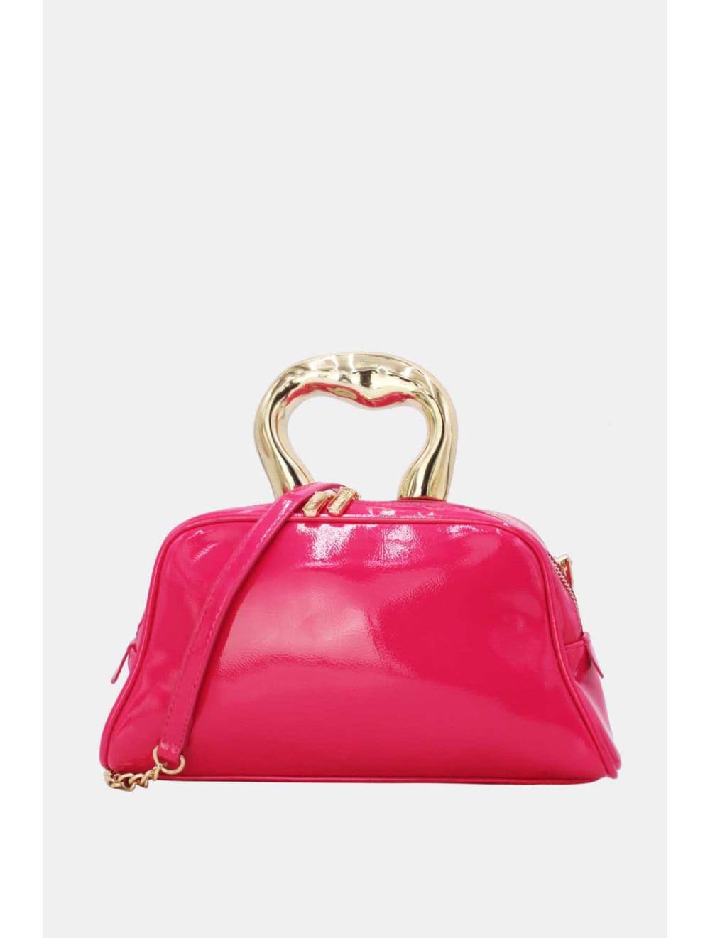 Petit Sac à Main Avec Poignée Forme De Cœur Dorée 25P-6322-Fuchsia