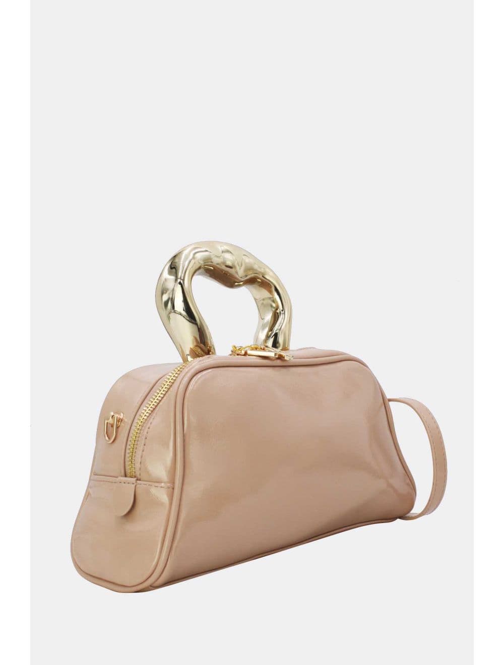 Petit Sac à Main Avec Poignée Forme De Cœur Dorée 25P-6322-Nude — vue 2