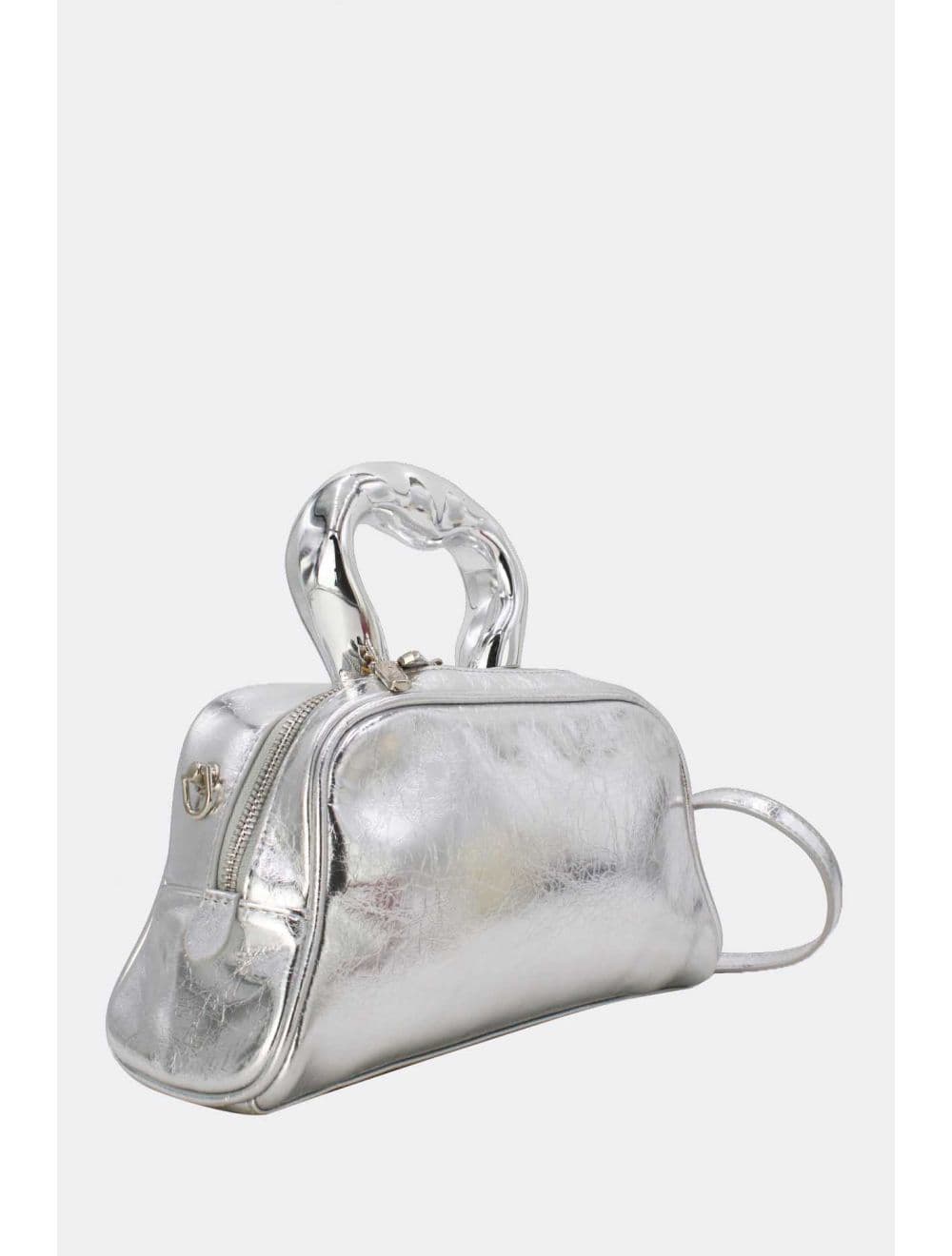 Petit Sac à Main Avec Poignée Forme De Cœur Dorée 25P-6322-Argent — vue 2