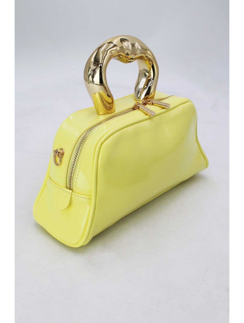 Petit Sac à Main Avec Poignée Forme De Cœur Dorée 25P-6322-Jaune — vue 5