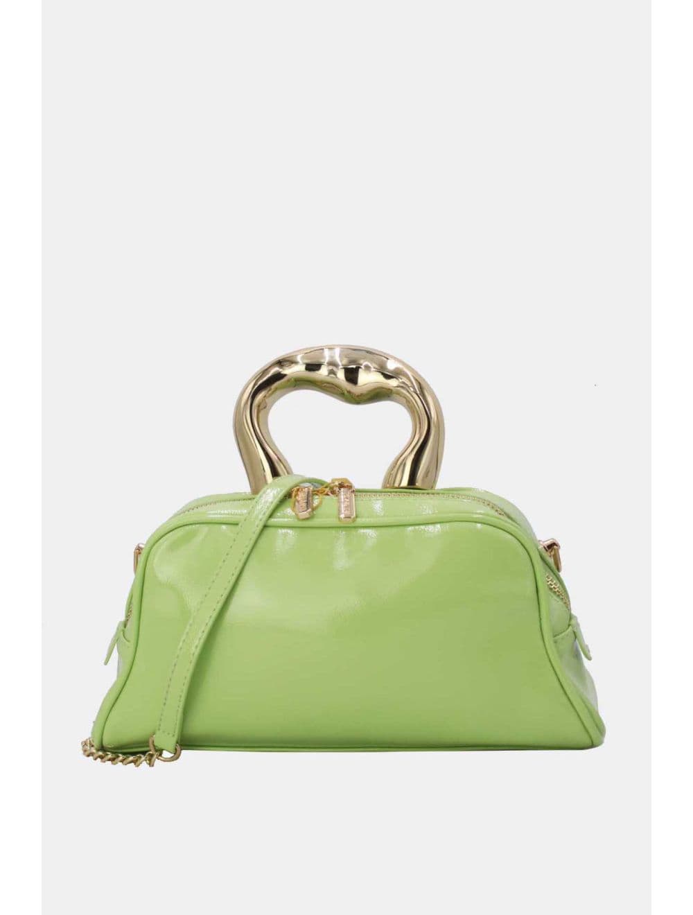 Petit Sac à Main Avec Poignée Forme De Cœur Dorée 25P-6322-Vert