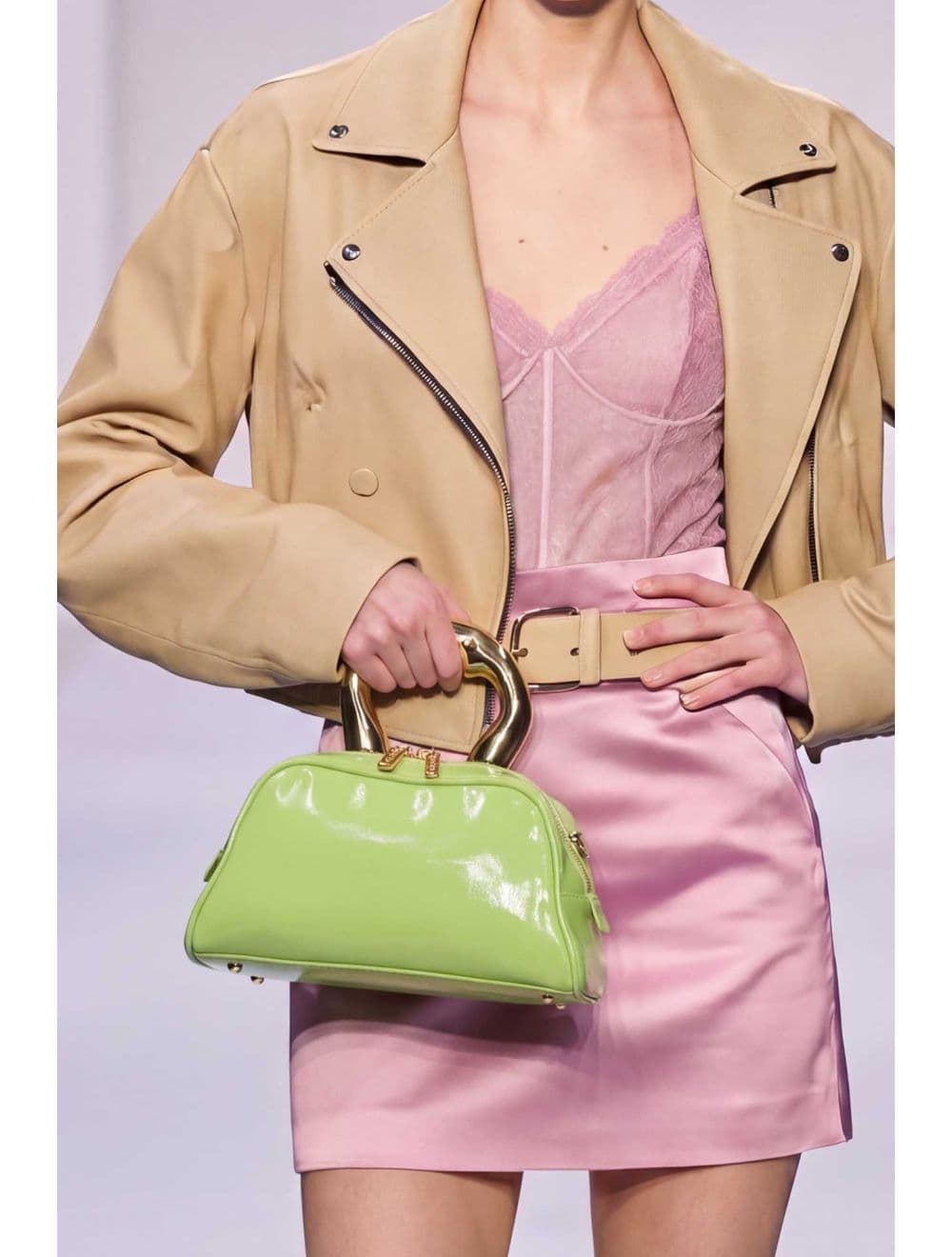 Petit Sac à Main Avec Poignée Forme De Cœur Dorée 25P-6322-Vert — vue 6