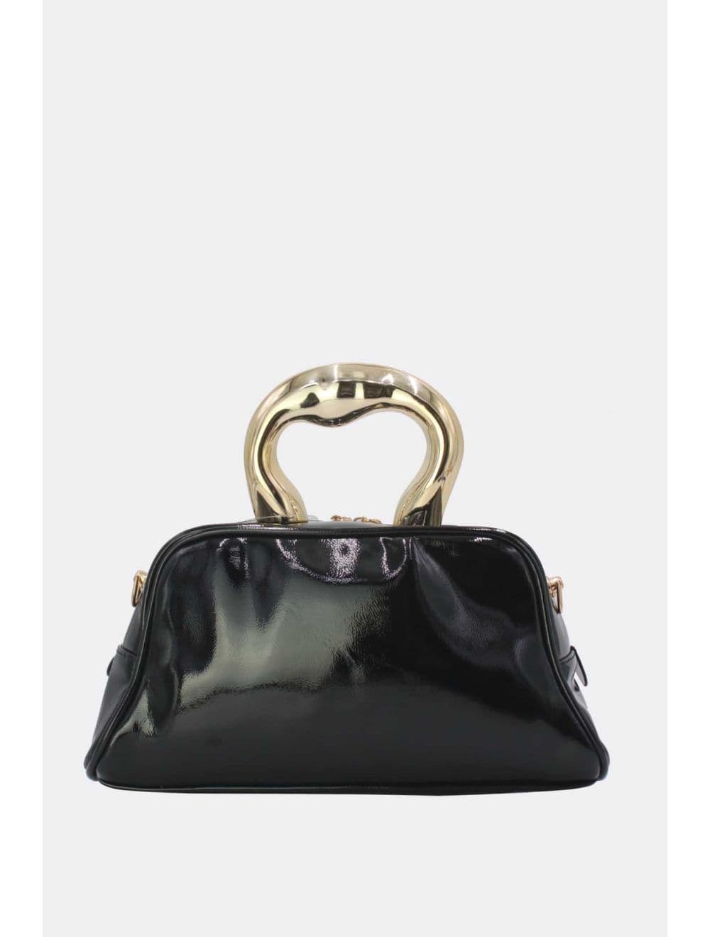 Petit Sac à Main Avec Poignée Forme De Cœur Dorée 25P-6322-Noir — vue 3