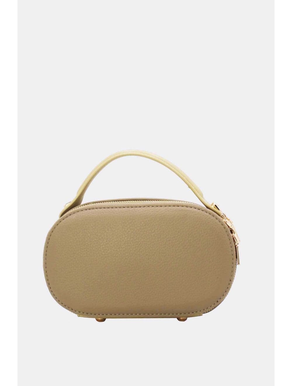 Mini Sac à Main Boîte Effet Cuir Et Tissu RÉASSORT 24P-5998-Taupe/Yellow — vue 3