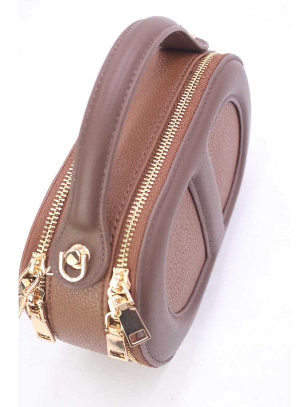 Mini Sac à Main Boîte Effet Cuir Et Tissu RÉASSORT 24P-5998-Brown/Coffee — vue 5