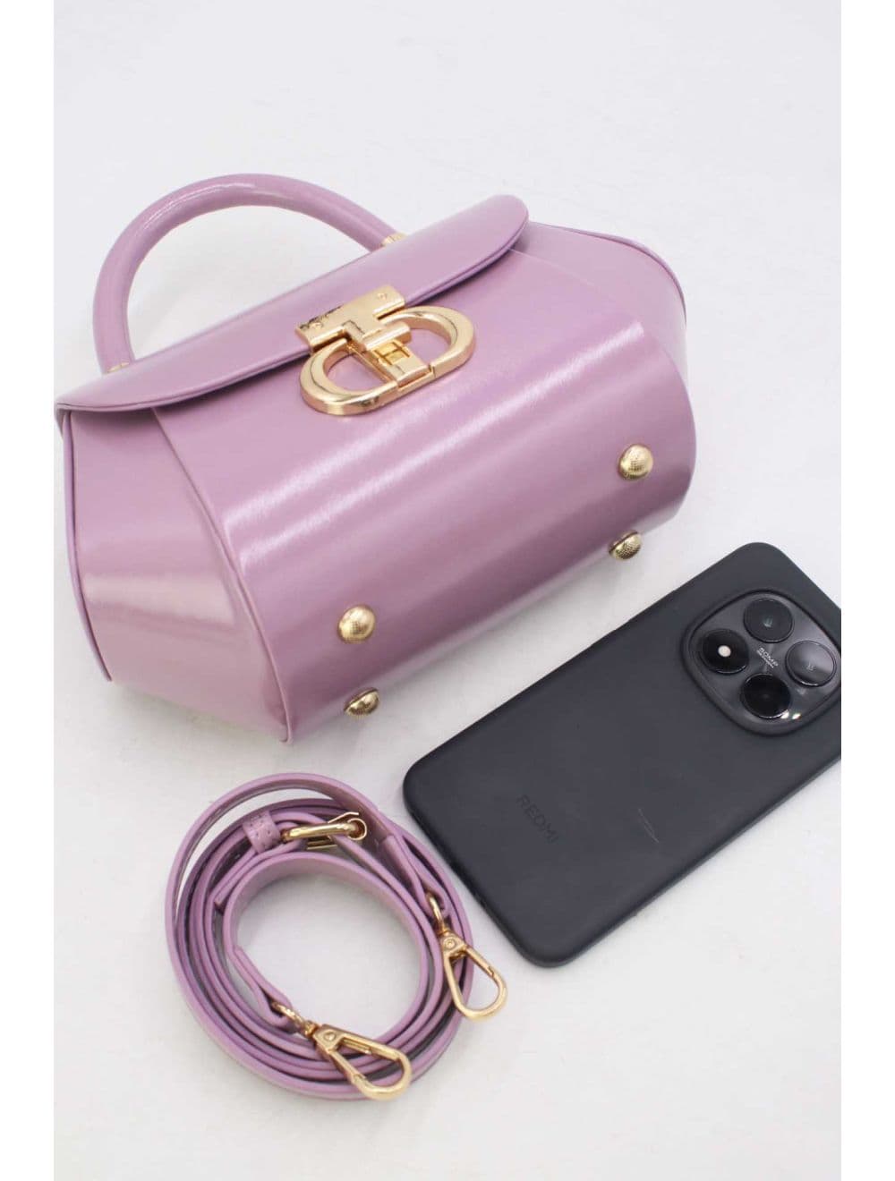 Petit Sac à Main Effet Vernis 25P-6383-Violet — vue 4