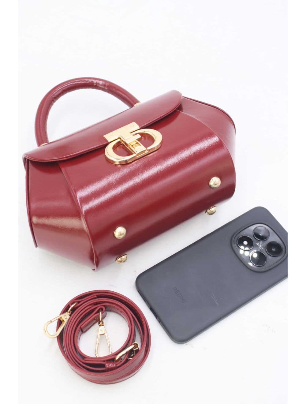 Petit Sac à Main Effet Vernis 25P-6383-Rouge — vue 4