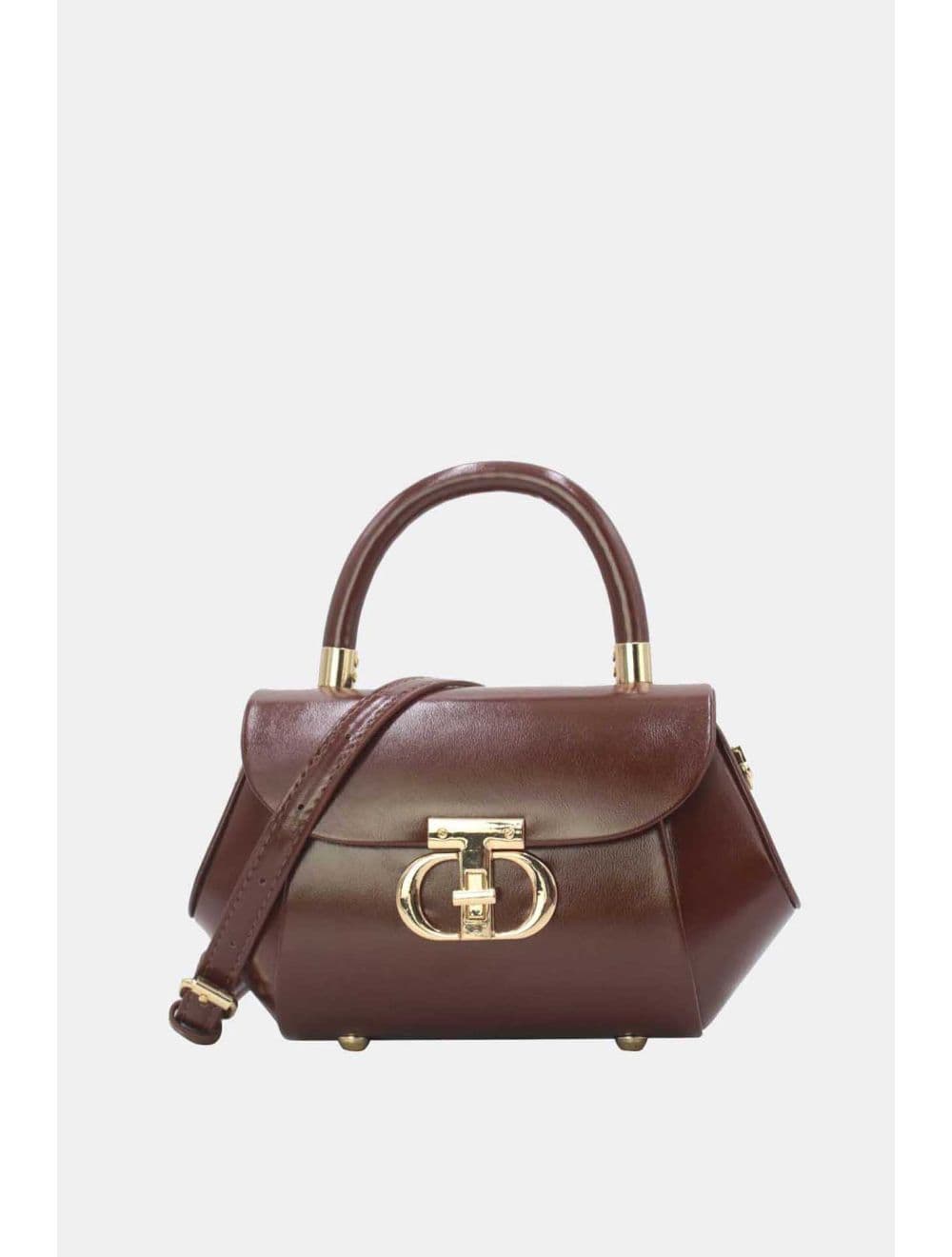 Petit Sac à Main Effet Vernis 25P-6383-Café
