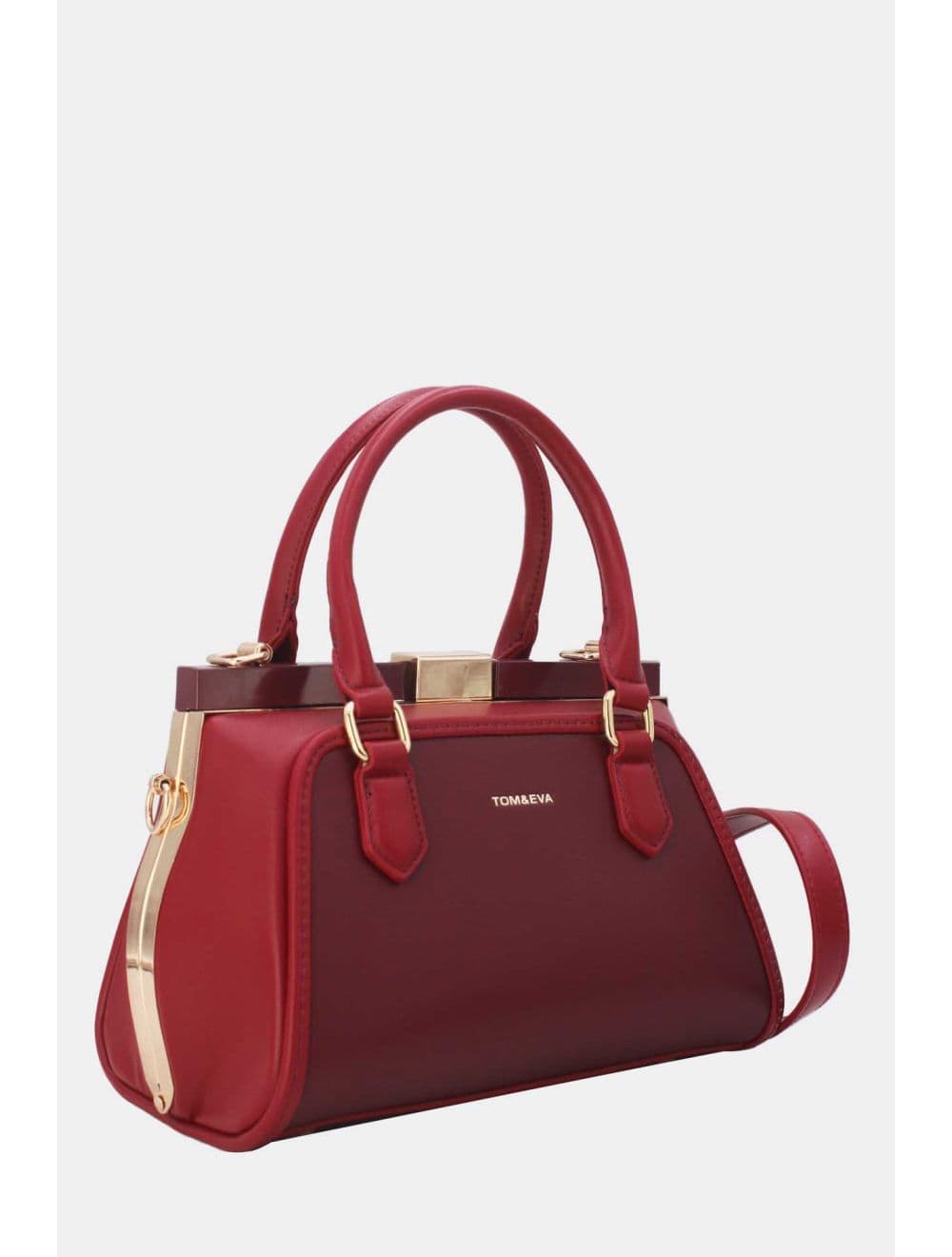 Petit Sac à Main Bicolore 25B-6258-Rouge — vue 2