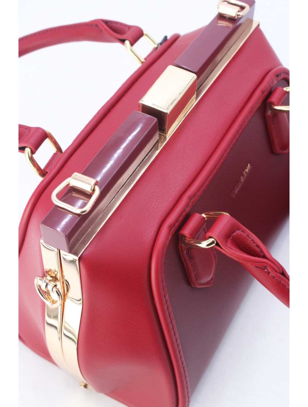 Petit Sac à Main Bicolore 25B-6258-Rouge — vue 5
