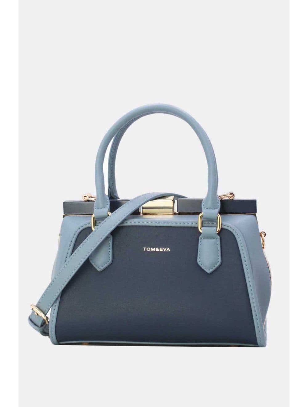 Petit Sac à Main Bicolore 25B-6258-Bleu