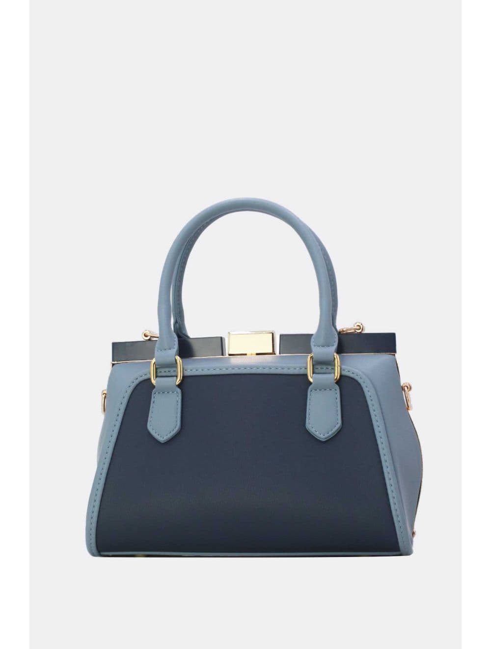 Petit Sac à Main Bicolore 25B-6258-Bleu — vue 3