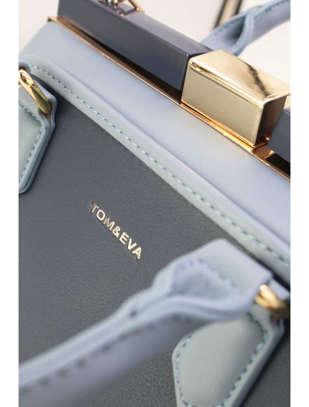 Petit Sac à Main Bicolore 25B-6258-Bleu — vue 5