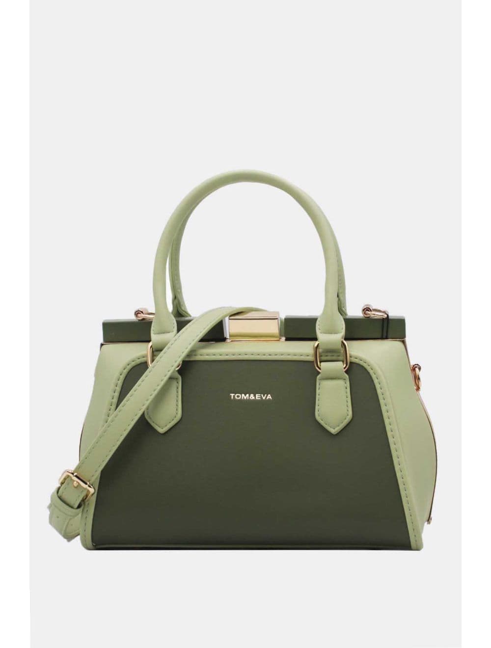 Petit Sac à Main Bicolore 25B-6258-Vert