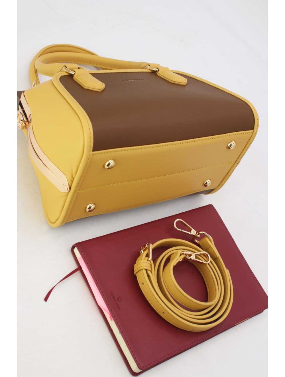 Petit Sac à Main Bicolore 25B-6258-Brown/Yellow — vue 4