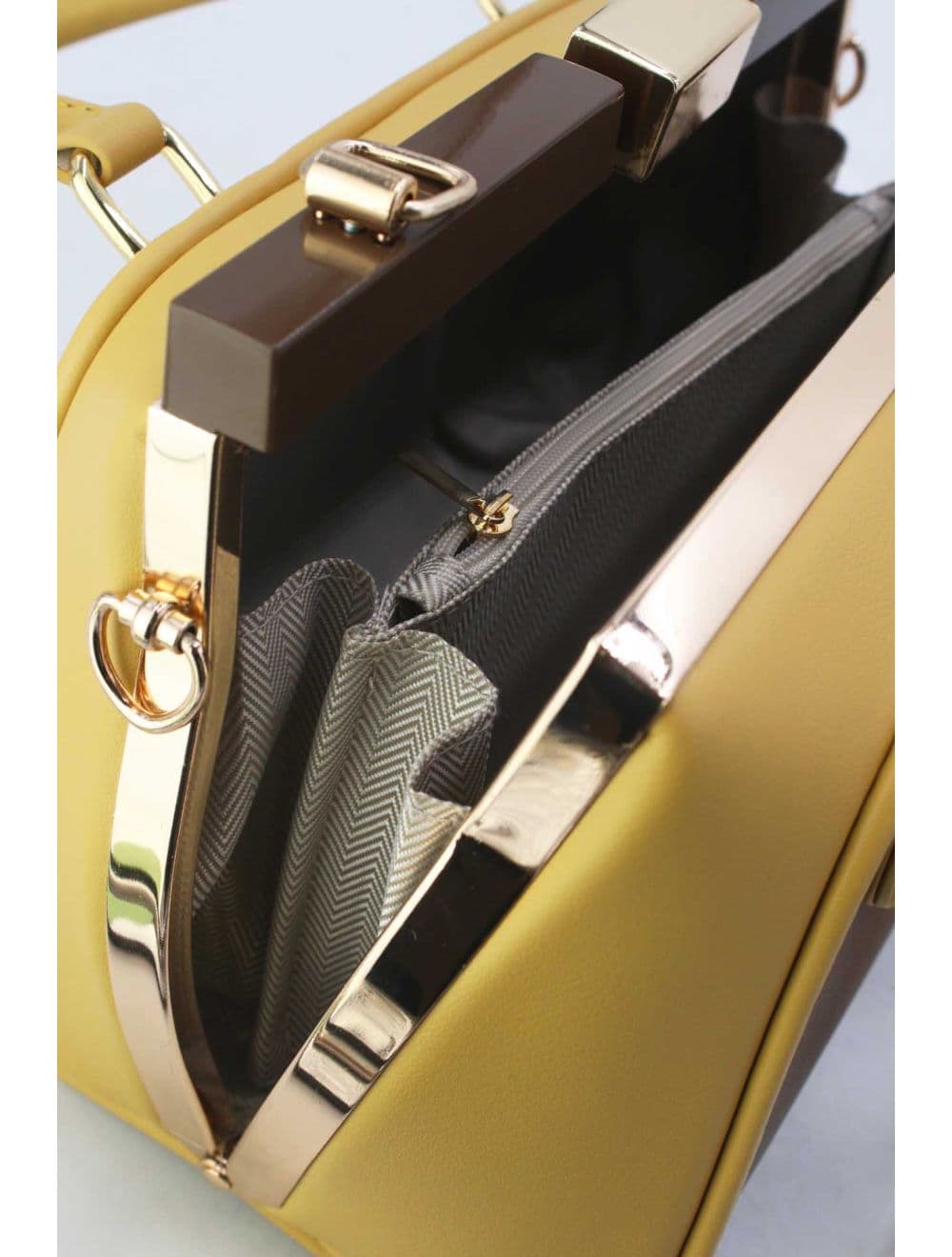 Petit Sac à Main Bicolore 25B-6258-Brown/Yellow — vue 5