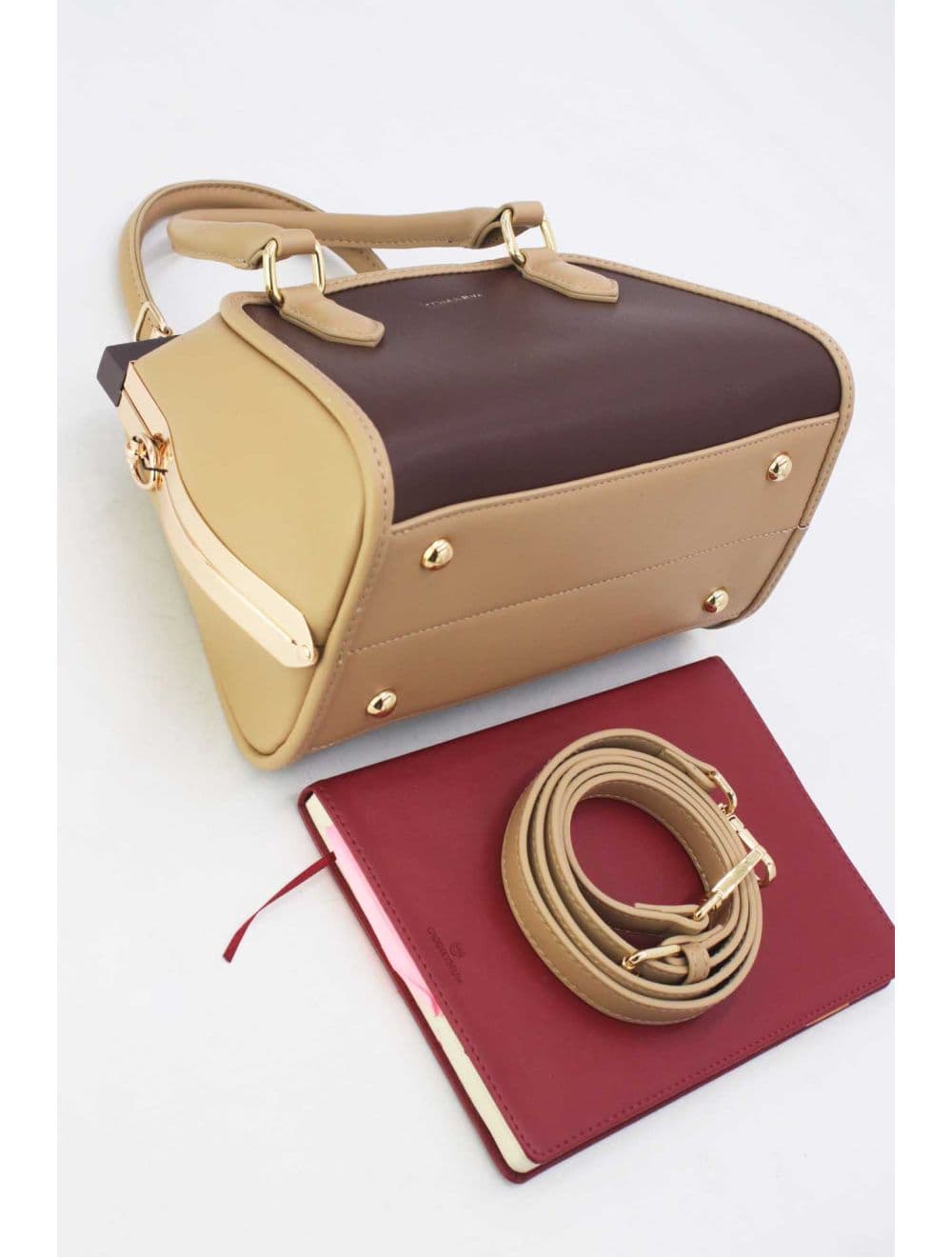 Petit Sac à Main Bicolore 25B-6258-Coffee/Apricot — vue 4