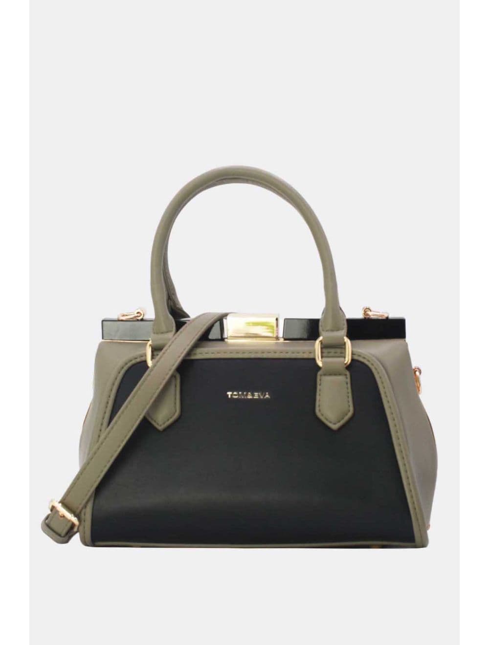 Petit Sac à Main Bicolore 25B-6258-Black/Green