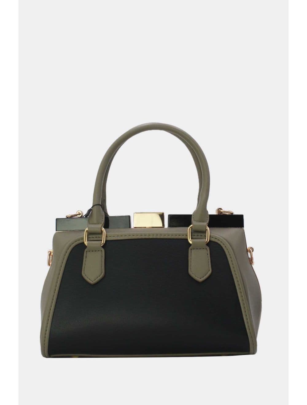 Petit Sac à Main Bicolore 25B-6258-Black/Green — vue 3