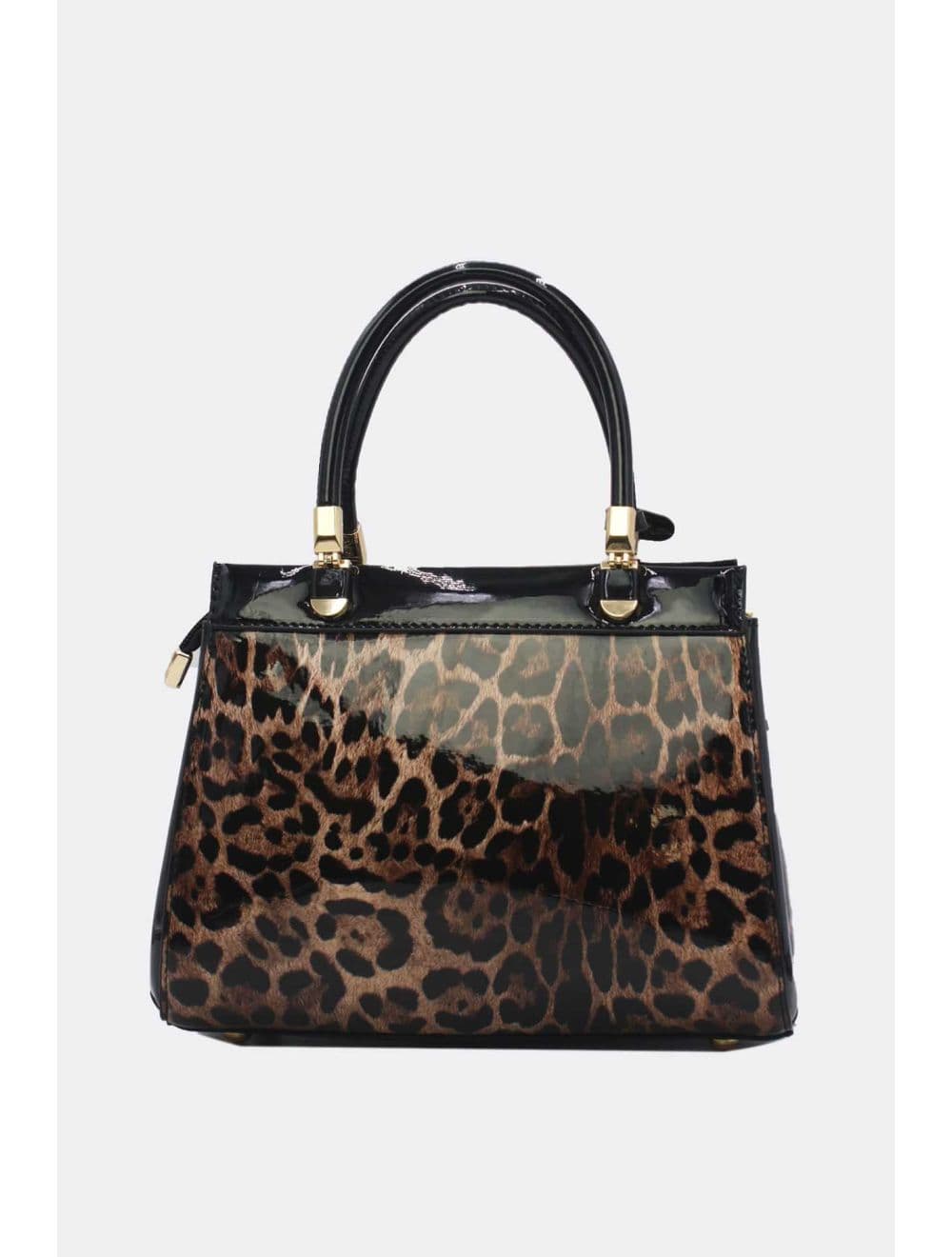 Medium Sac à Main Vernis Léopard 25B-6273-Black/Brown — vue 3