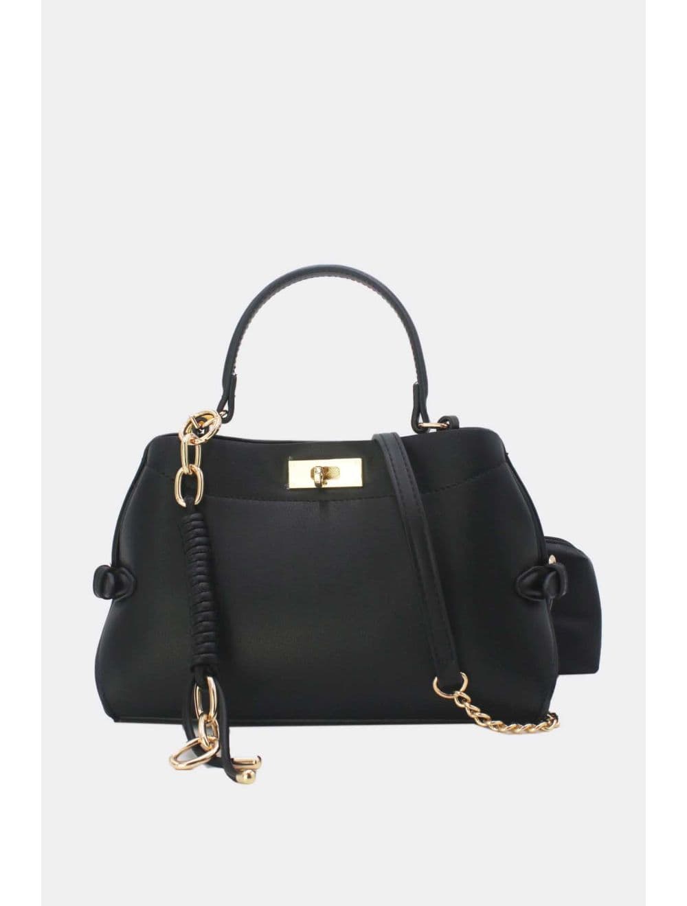 Petit Sac à Main Chic Avec Porte Clé 2-in-1 25P-6331-Noir