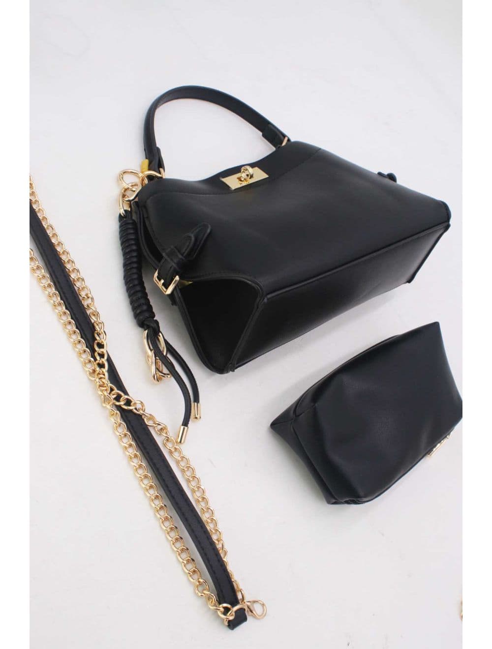 Petit Sac à Main Chic Avec Porte Clé 2-in-1 25P-6331-Noir — vue 4