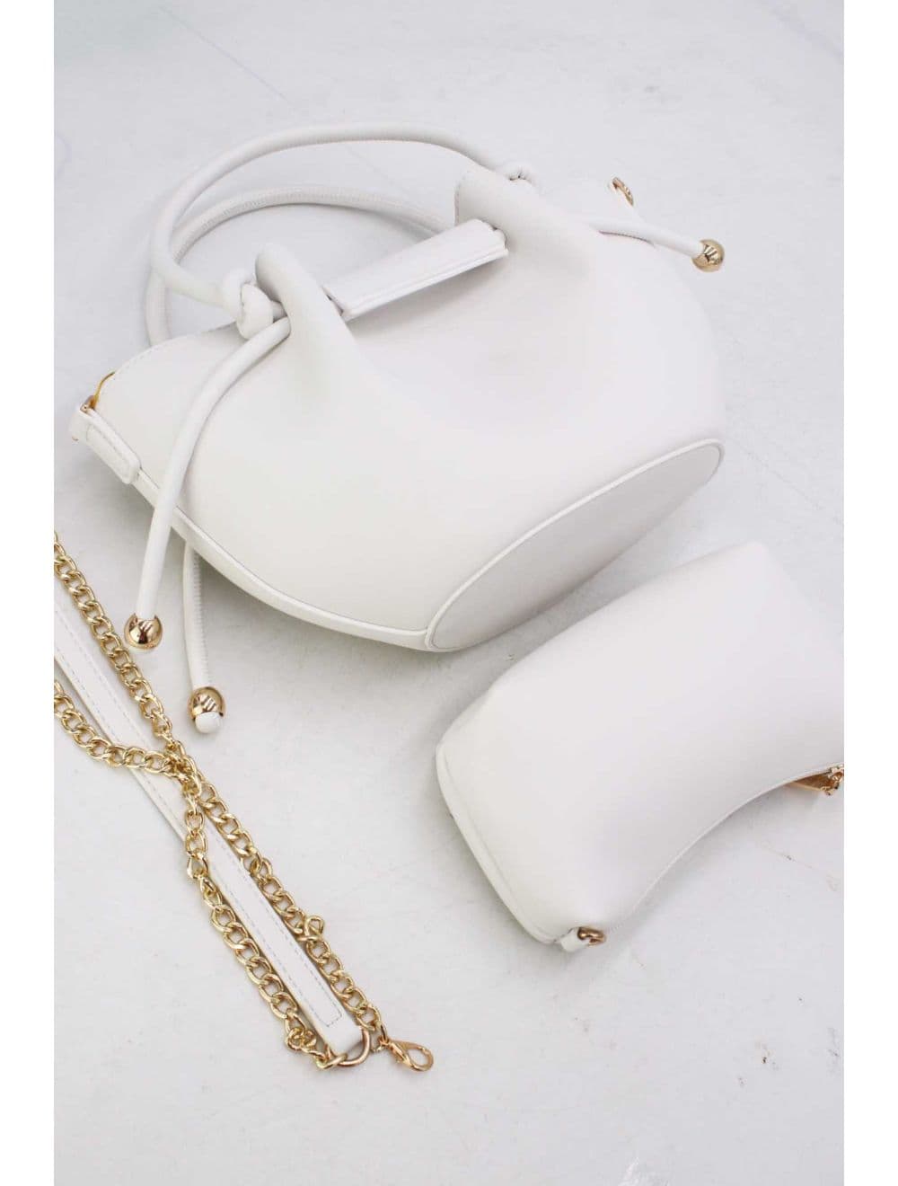 Petit Sac à Main Chic Effect Cuir 2-in-1 25P-6321-Blanc — vue 4