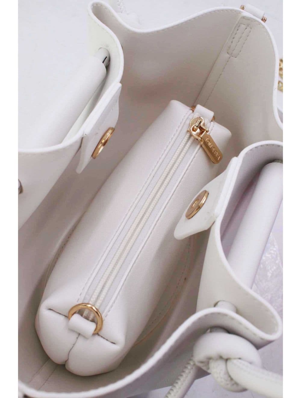 Petit Sac à Main Chic Effect Cuir 2-in-1 25P-6321-Blanc — vue 5