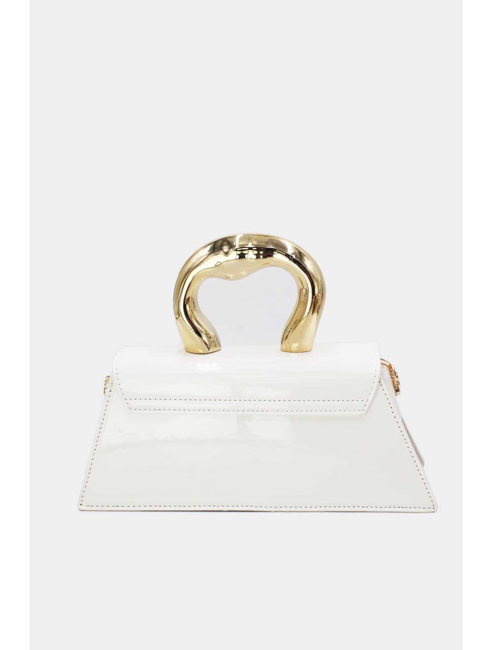 Petit Sac à Main Avec Poignée Forme De Cœur Dorée 25P-6320-Blanc — vue 3