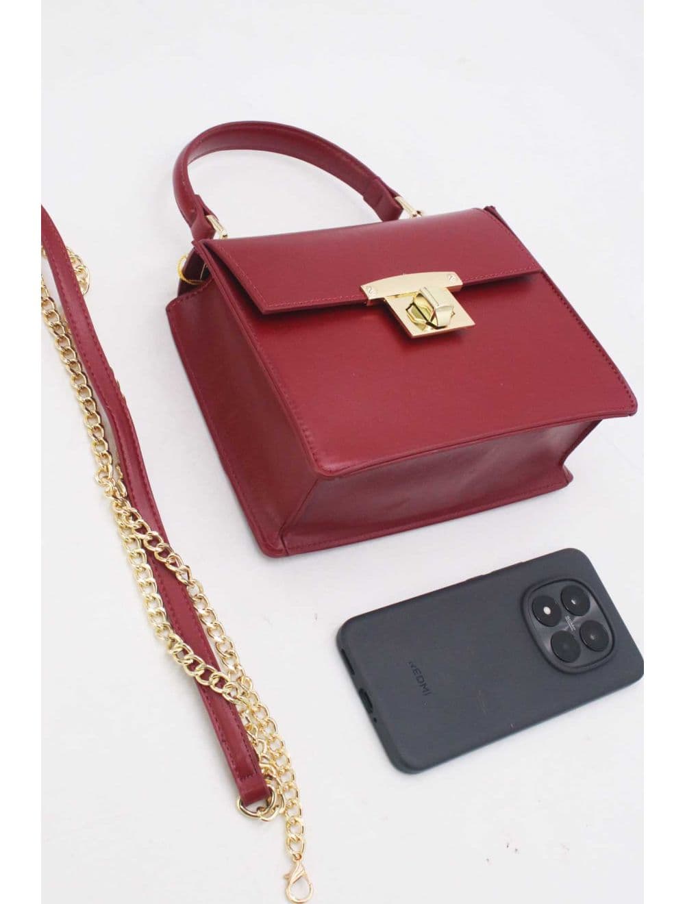 Petit Sac à Main Carré 25P-6330-Bordeaux — vue 4