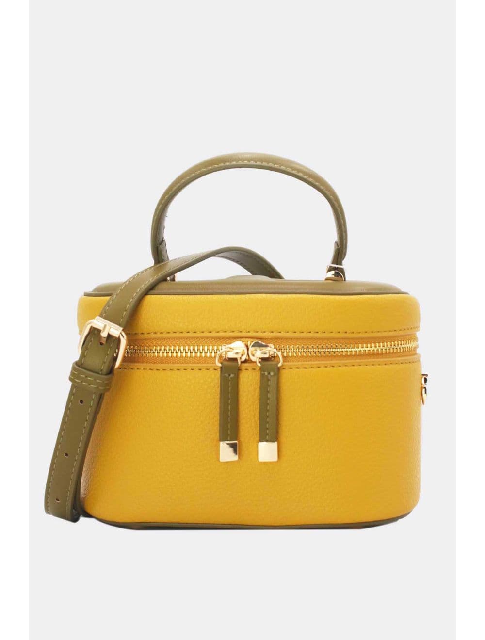 Mini Sac à Main Boîte de Mode Vintage 24P-5997-Yellow/ArmyGreen