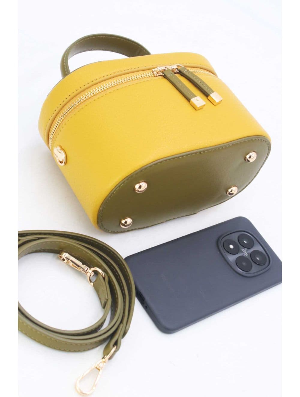 Mini Sac à Main Boîte de Mode Vintage 24P-5997-Yellow/ArmyGreen — vue 4