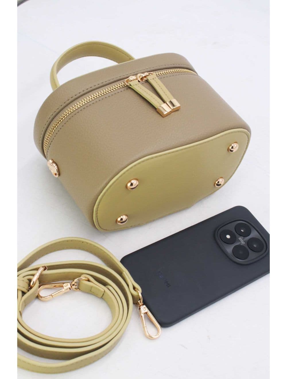 Mini Sac à Main Boîte de Mode Vintage 24P-5997-Taupe/Yellow — vue 4
