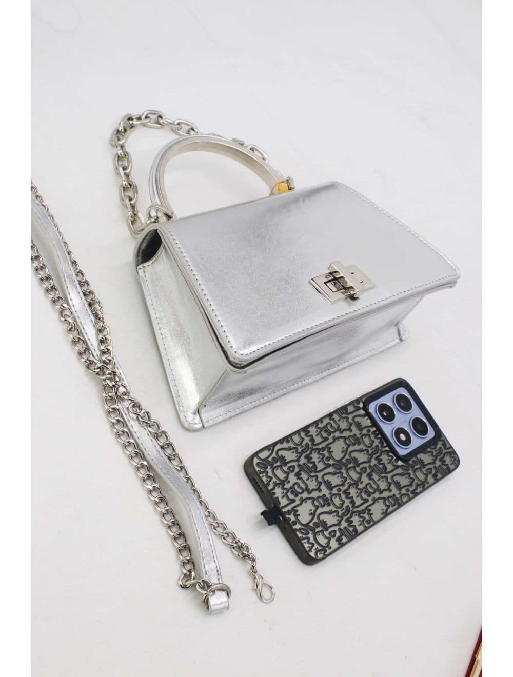 Petit Sac à Main Classique 25P-6326-Argenté — vue 4