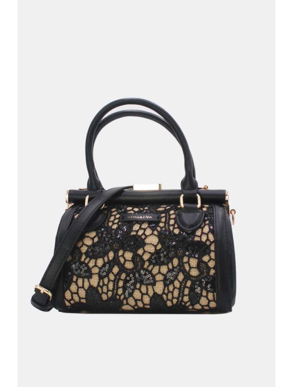Petit Sac à Main Dentelle 25P-6259-Noir